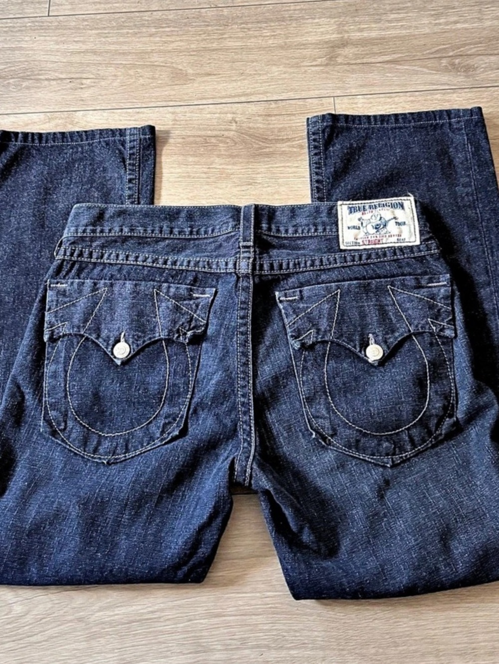 True Religion World Tour Section Straight Leg dark wash Jeans Blue Waist 36 men